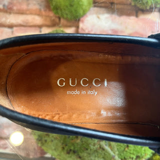 GUCCI Black Leather Horsebit Loafers SZ 7.5