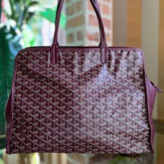 GOYARD Burgundy Chevroches Calfskin & Goyardine Canvas Sac Hardy Pet Carrier PM