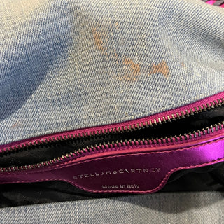 STELLA MCCARTNEY Falabella Denim Tote Pink Trim Bag