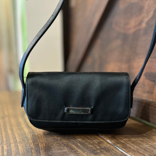 PRADA Black Satin Mini Crossbody Bag