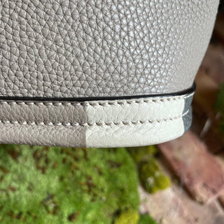 FENDI Selleria Gray Leather Tote Bag