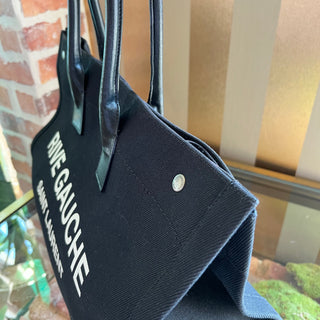 SAINT LAURENT Rive Gauche Black Canvas Tote