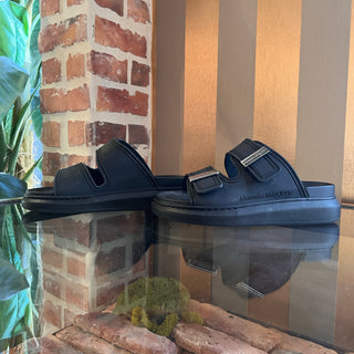 ALEXANDER MCQUEEN Hybrid Black Rubber Slides