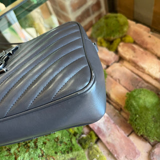SAINT LAURENT Lou Dusty Grey Matelassé Monogram Calfskin Camera Bag