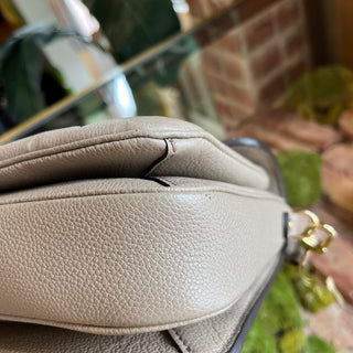 LOUIS VUITTON Pochette Metis Turtledove Empreinte Leather Crossbody Bag