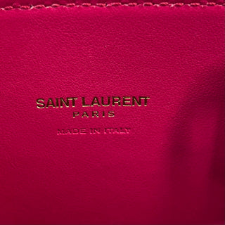 SAINT LAURENT Sac De Jour Baby Fuchsia Calfskin Tote Bag Card Case Set