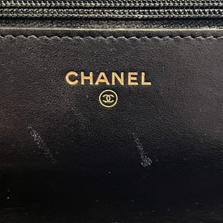 CHANEL Wallet on Chain Black Quilted Caviar Leather Shoulder Bag