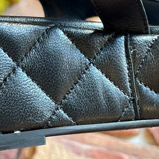 CHANEL Strappy Quilted Black Lambskin Platform Sandals SZ 39 (US 9)