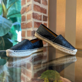 GUCCI Guccissima Black Leather Espadrilles SZ 37.5 (US 7.5)