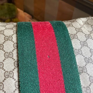 GUCCI Vintage Vertical GG Monogram Supreme Web Tote Top Handle Bag
