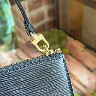 LOUIS VUITTON Pochette Accessories 24 Black Epi Leather Shoulder Bag
