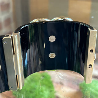 CHANEL Black CC Camellia Cuff