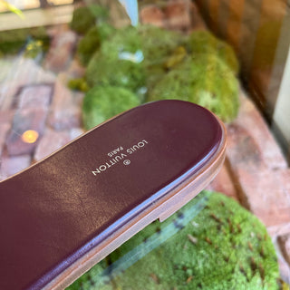 LOUIS VUITTON Since 1854 Red Canvas Slip On Mules 39.5 (9.5US)