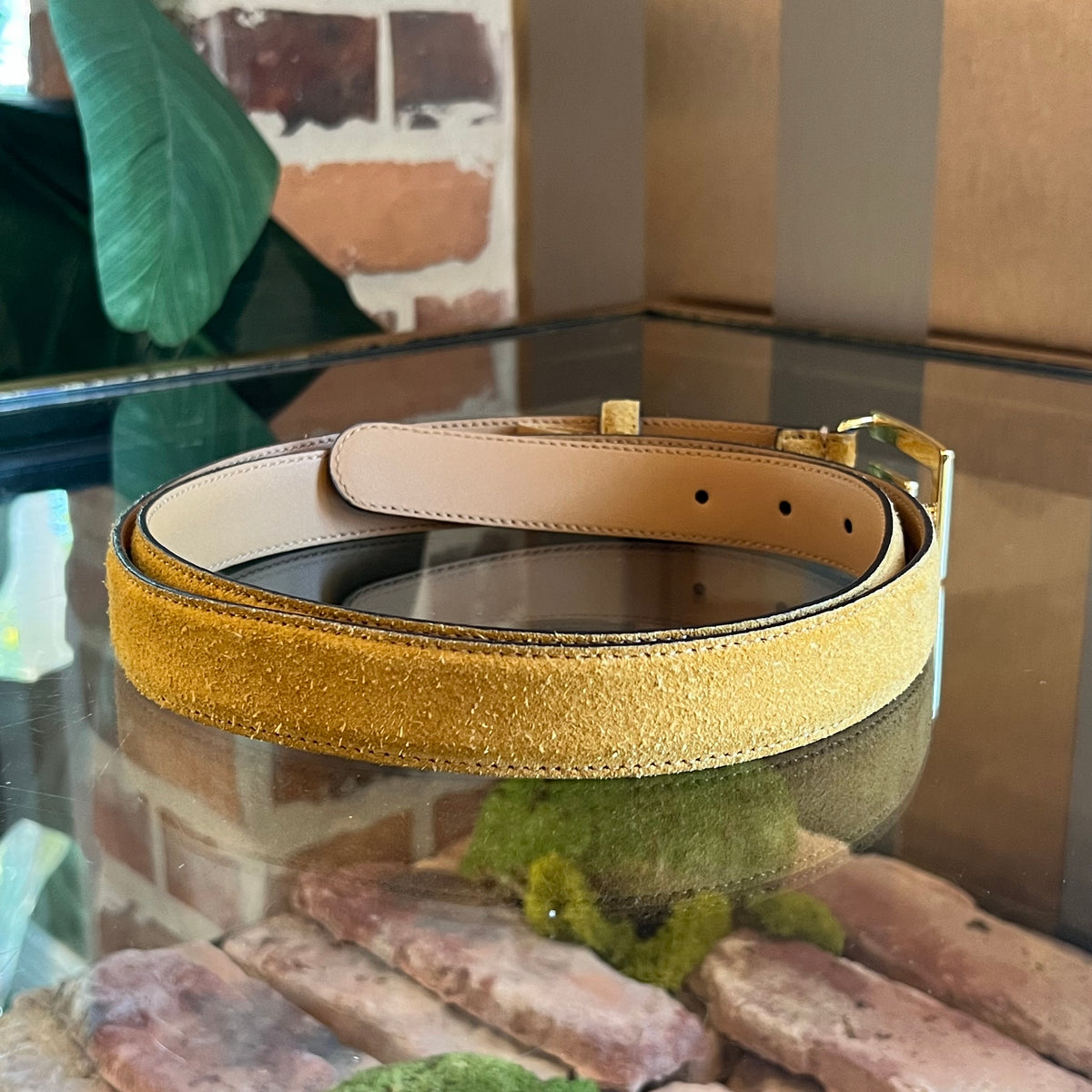 GUCCI Madelyn Square G Buckle Belt SZ 110/44