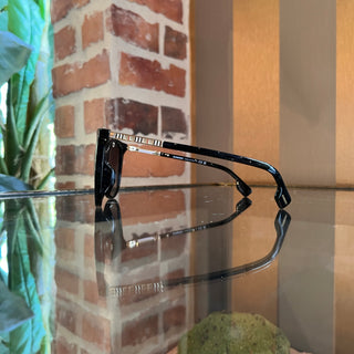 BURBERRY B4333-F Wide Black Acetate Cat Eye Sunglasses