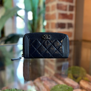CHANEL Boy Glazed Calfskin Wallet