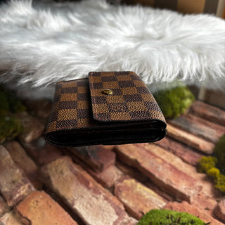 LOUIS VUITTON Vintage Damier Ebene Elise Snap Wallet