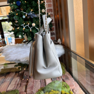 CHANEL Business Affinity Small Gray Caviar Tote Bag
