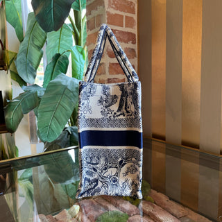 DIOR Medium Book Ecru and Blue Toile de Jouy Embroidered Tote