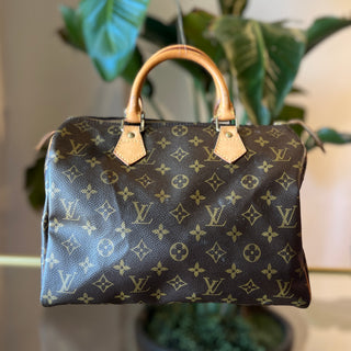 LOUIS VUITTON Speedy 30 Brown Monogram Canvas Satchel