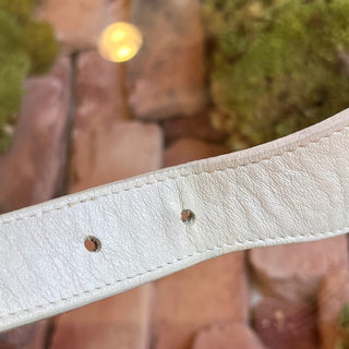 BURBERRY Beige White Check Canvas Leather Belt SZ36/90(M)