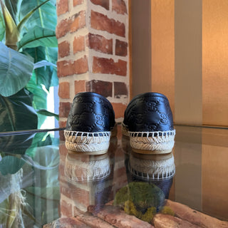 GUCCI Guccissima Black Leather Espadrilles SZ 37.5 (US 7.5)