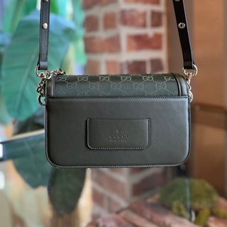 GUCCI Go Small Forest Green Canvas Shoulder Bag