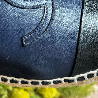 CHANEL CC Blue Leather Espadrilles SZ 36 (US 6)