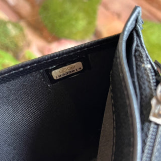 CHANEL Black Caviar Leather Fold-Over Wallet