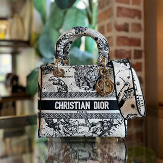 DIOR Lady Dior Medium Dior Zodiac Embroidery Tote