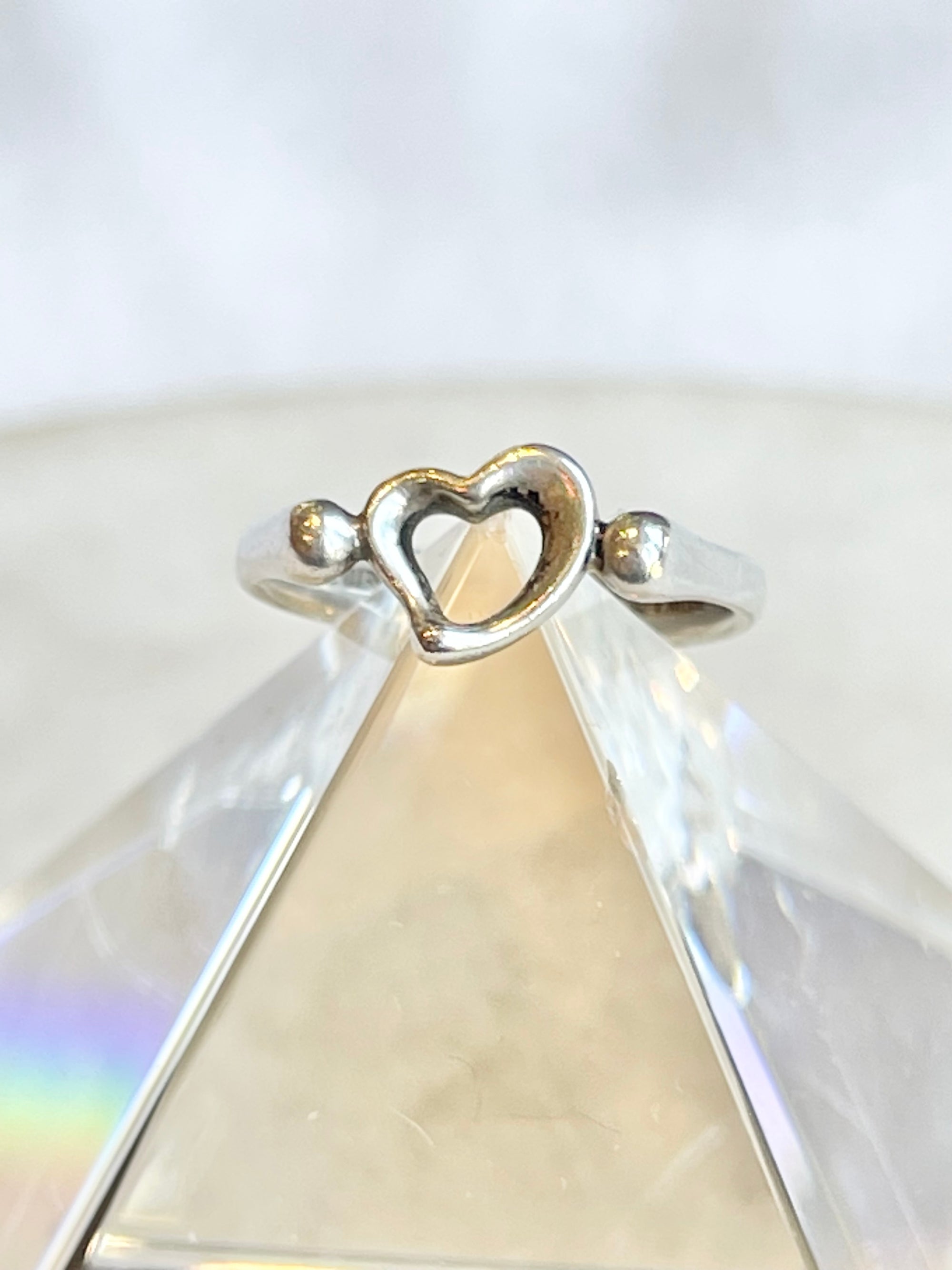 TIFFANY & CO. Sterling Silver Elsa Peretti Open Heart Ring
