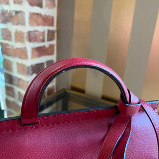 GUCCI GG Marmont Red Pebbled Leather Top Handle Bag