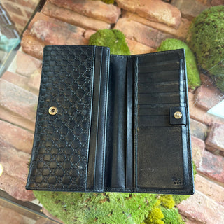 GUCCI Black Microguccissima Continental Wallet
