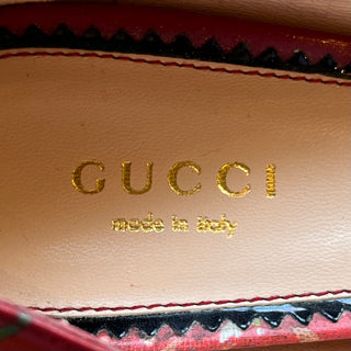 GUCCI Red Calfskin Blooms Pumps SZ 37.5 (US 7.5)