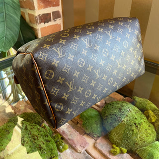 LOUIS VUITTON Speedy 35 Brown Monogram Canvas Satchel Bag