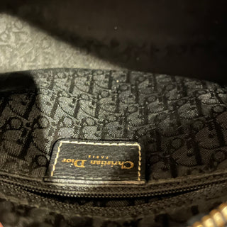 DIOR Lady Dior Black Grained Calfskin Leather Tote