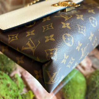 LOUIS VUITTON Saint-Placide Brown Monogram Canvas Shoulder Bag Creme