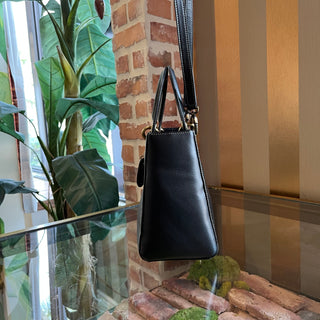 DIOR Lady Dior Black Grained Calfskin Leather Tote