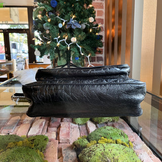 SAINT LAURENT Niki Medium Crackled Calfskin Shoulder Bag