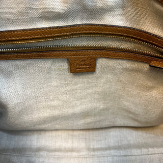 GUCCI Marrakech Beige Tan GG Canvas Tote Bag