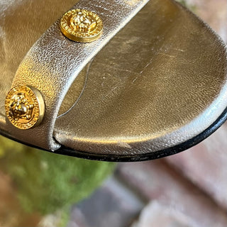 VERSACE Metallic Gold Leather Medusa Heels SZ 36 (US 6)