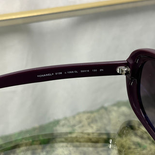 CHANEL 5138 c.1068/3L Purple Acetate Multicolor Logo Sunglasses