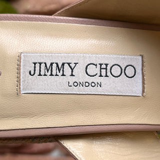 JIMMY CHOO Dovina 100 Glitter Nude Wedges SZ 41 (US 11)