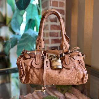 CHLOÉ Paddington Brown Calfskin Leather Satchel Bag