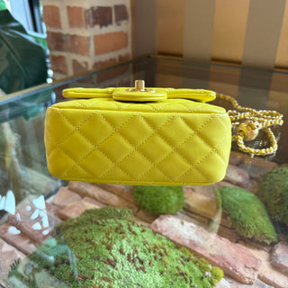CHANEL Yellow Pearl Crush Mini Crossbody