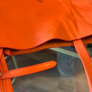 CELINE Horizontal Cabas Orange Grained Calfskin Shopping Tote Bag