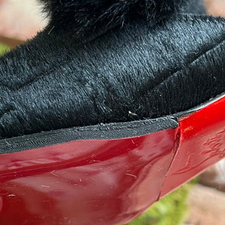 LOUBOUTIN Black Calf Hair Fur Loafers SZ 38.5 (US 8.5)