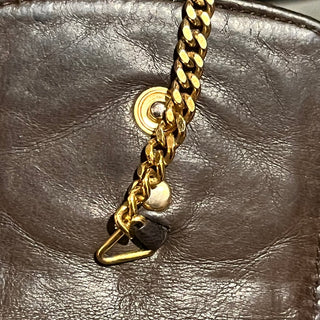 CHANEL Vintage Brown Caviar Phone Holder Bag