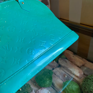 LOUIS VUITTON Monogram Vernis Alma Turquoise PM