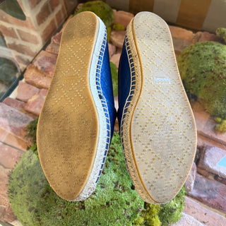 GUCCI Microguccissima Blue Leather Espadrilles SZ 36.5